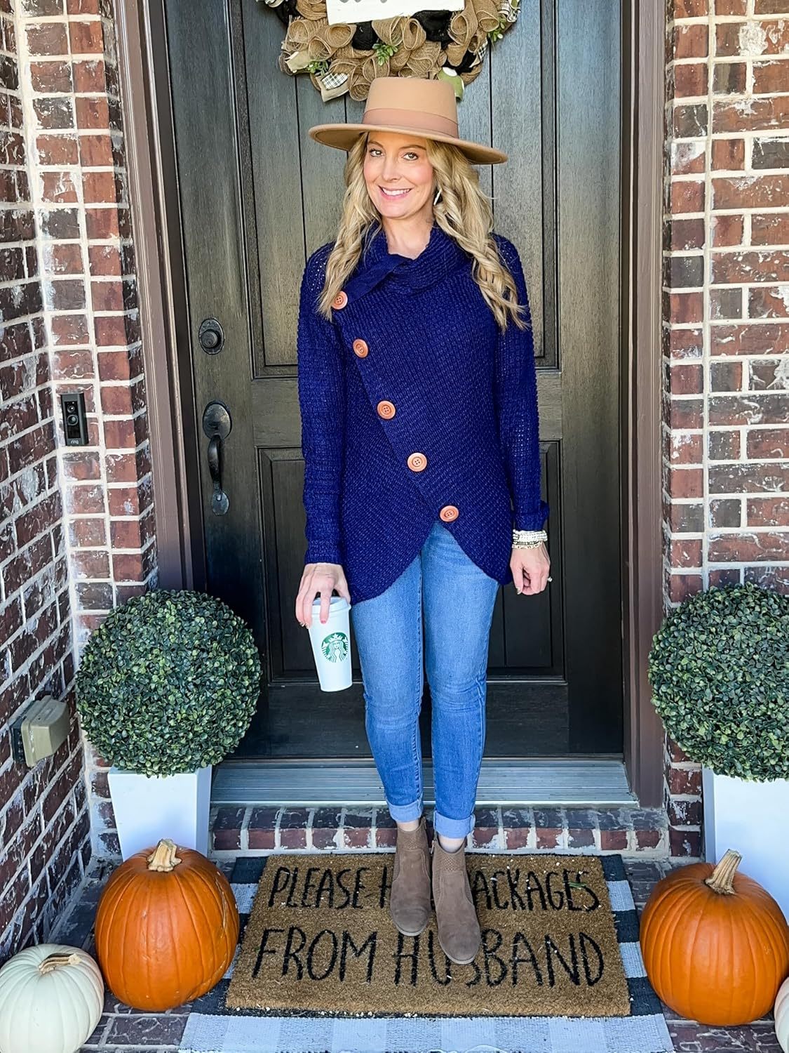 Women's Chunky Turtleneck Long Sleeve Asymmetric Hem Loose Knit Pullover Sweaters