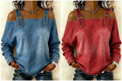 Women's sleeveless denim shirt