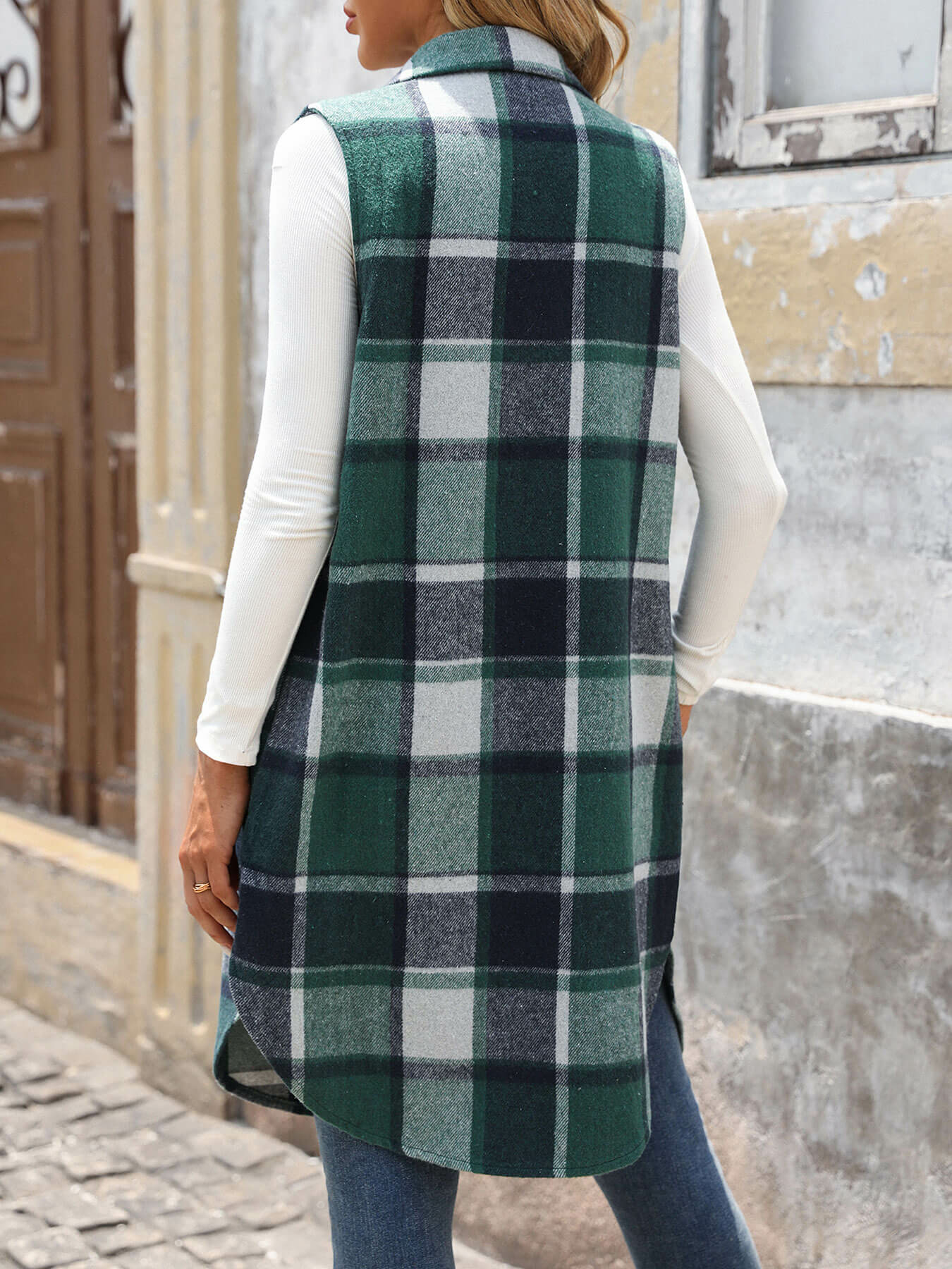 Mendocino Plaid Vest Coat