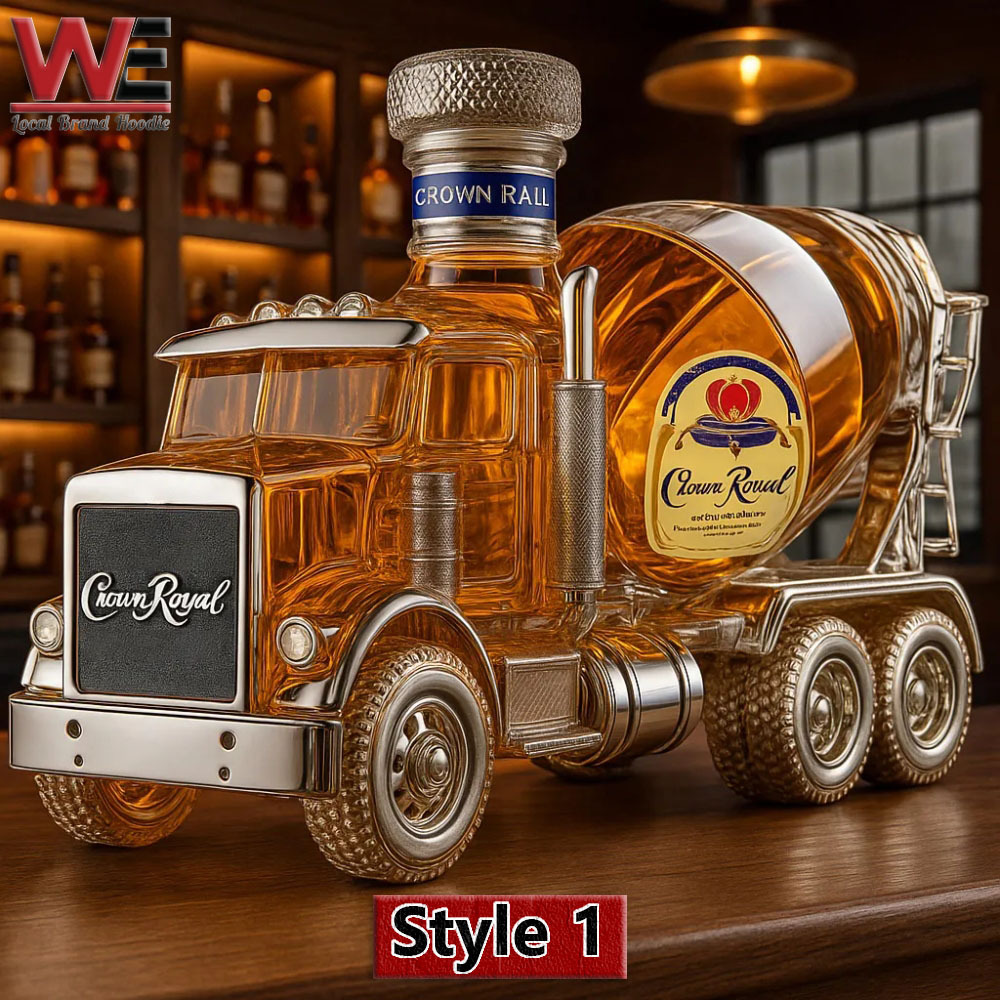 Cement Mixer Truck Whiskey Bottle
