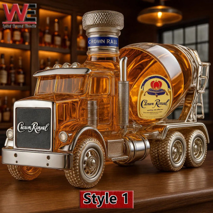 Cement Mixer Truck Whiskey Bottle