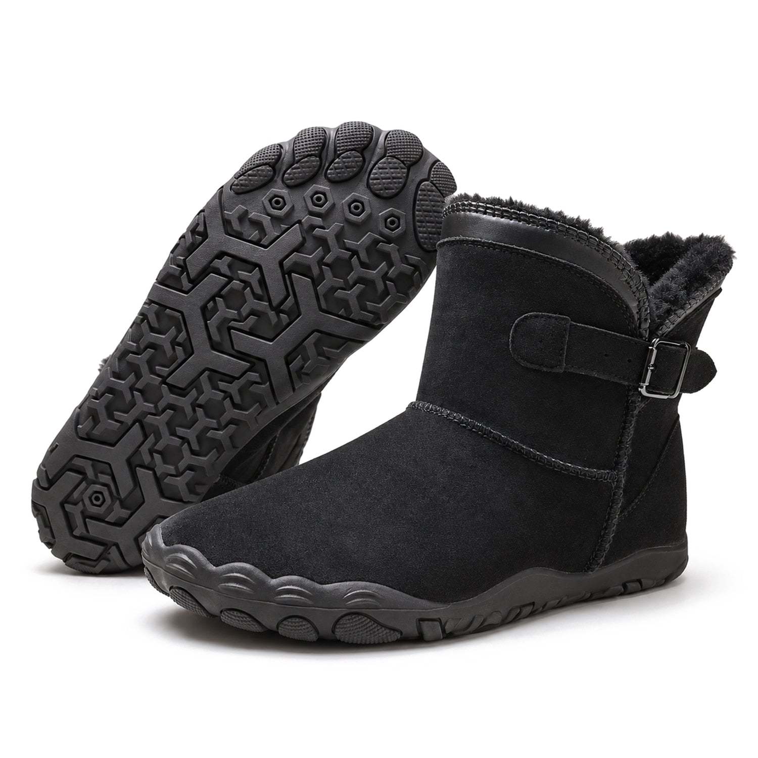 Unisex Barefoot Winter Boots, Warm Fleece Lined Minimalist Snow Boots