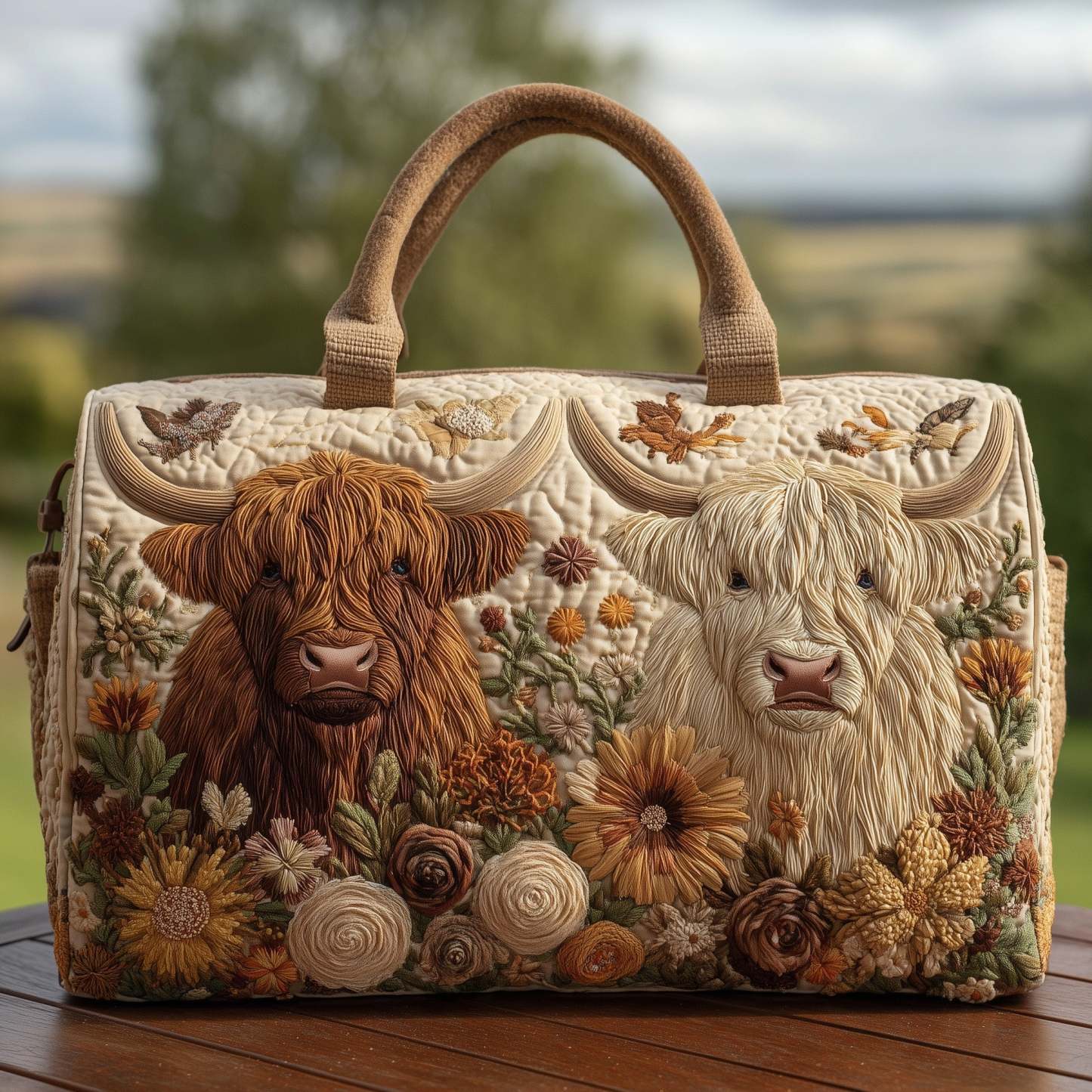 Highland Cow Quilted Duffle Bag GFTOHD9595