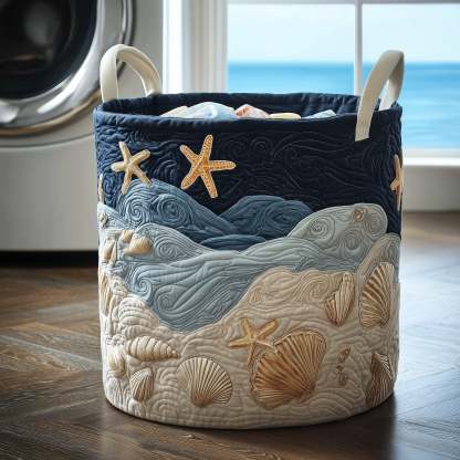 Ocean Breeze Quilted Laundry Basket GFTOMA3843