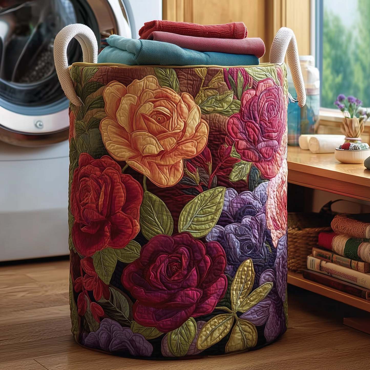 Rose Quilted Laundry Basket GFTOMA3924