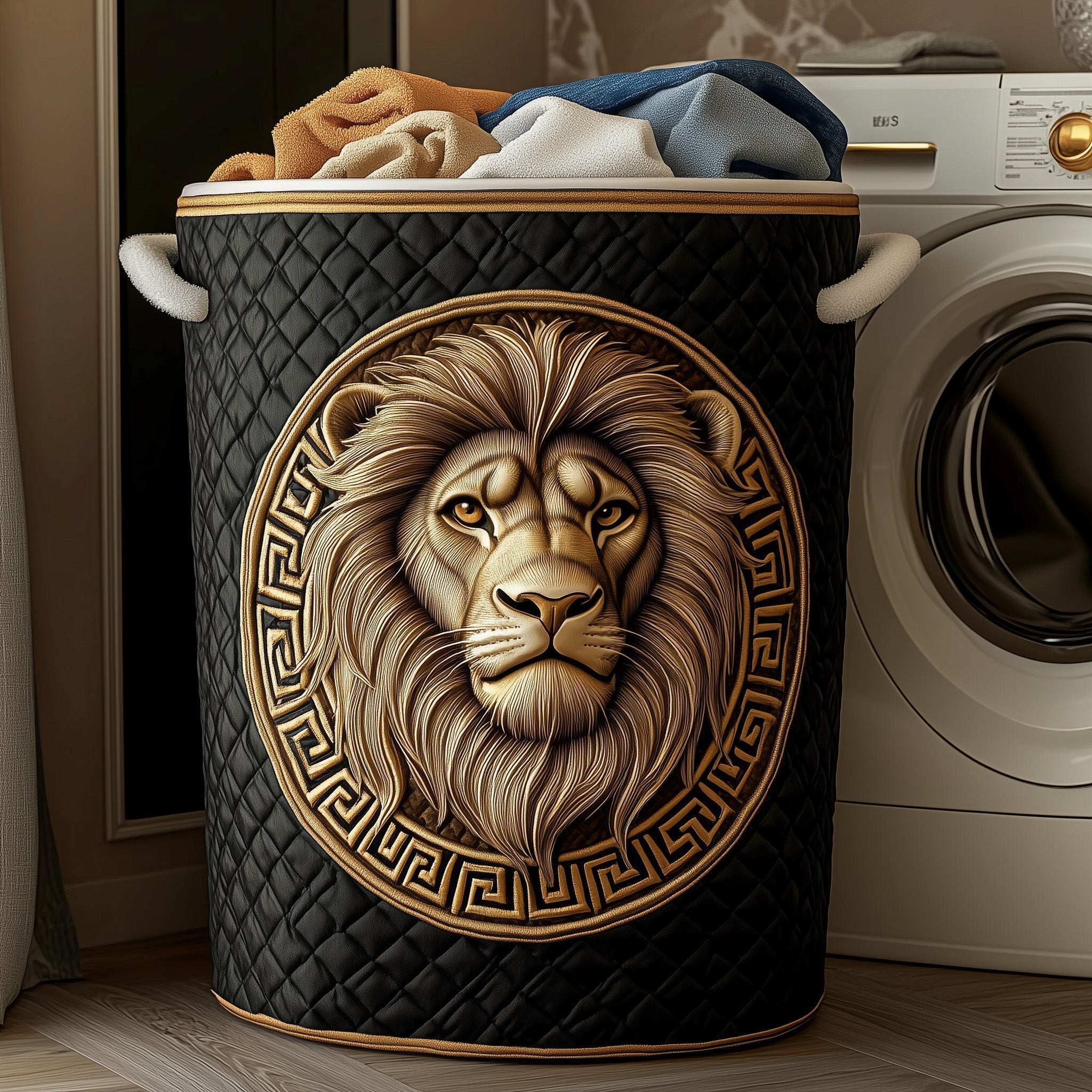 Majesty Lion Quilted Laundry Basket GFTONL6316