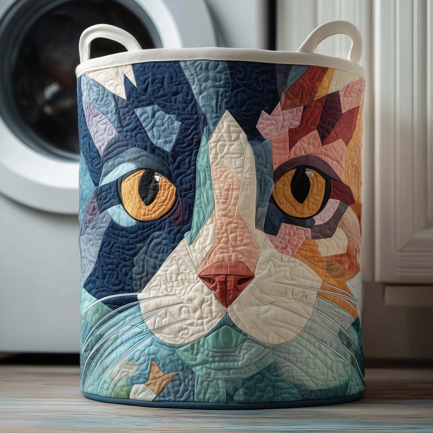 Mosaic Feline Quilted Laundry Basket GFTOQM1724