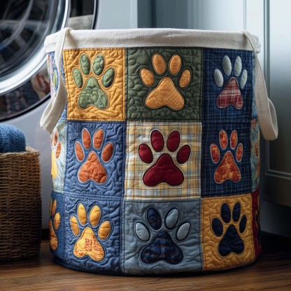 Cozy Paws Quilted Laundry Basket GFTOQM1761