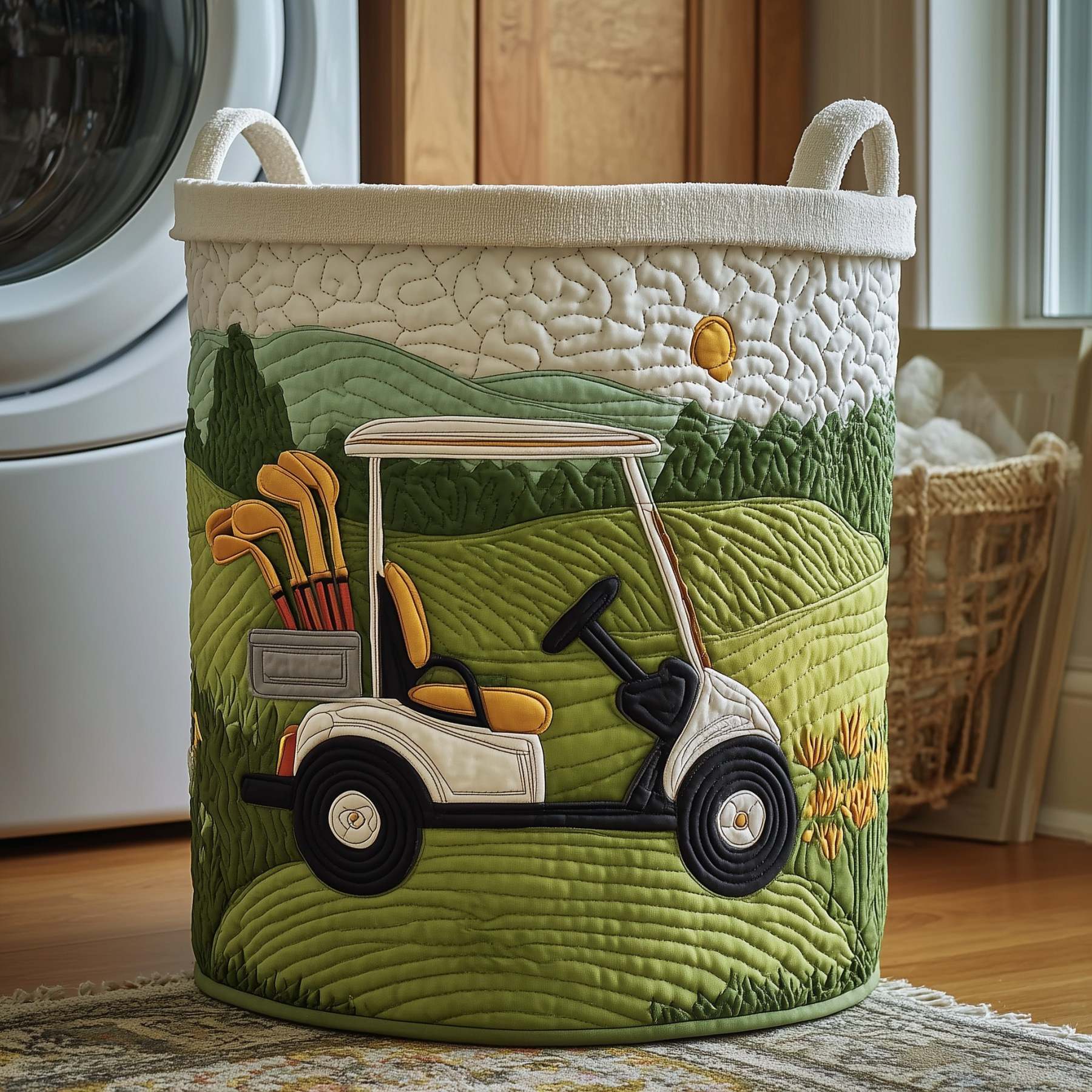 Fairway Dreams Quilted Laundry Basket GFTOTP11132