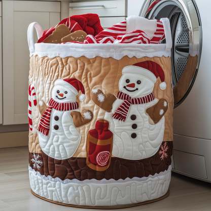 Snowman Baking Quilted Laundry Basket GFTOYC690