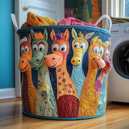 Joyful Donkey Quilted Laundry Basket GFTOYC758