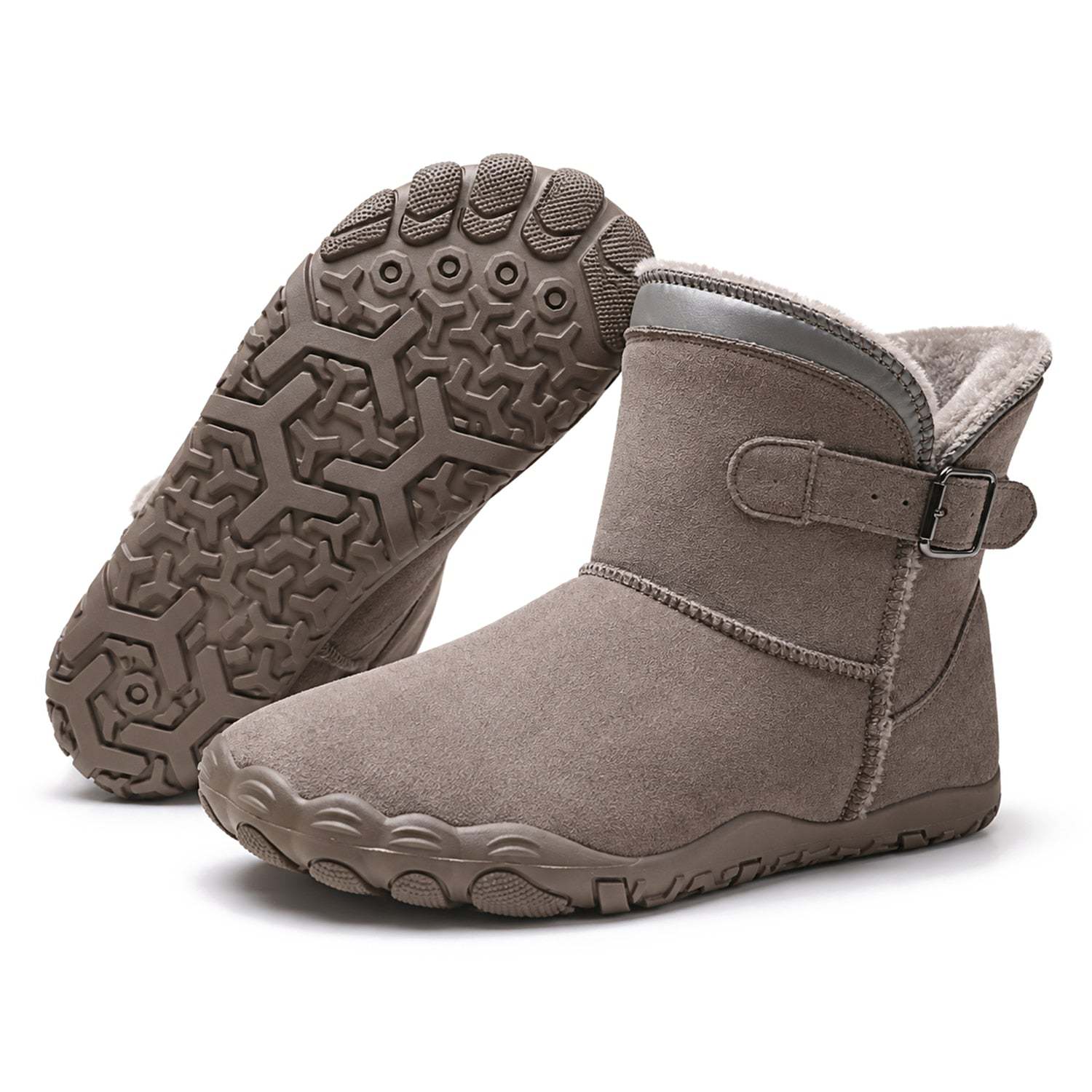 Unisex Barefoot Winter Boots, Warm Fleece Lined Minimalist Snow Boots