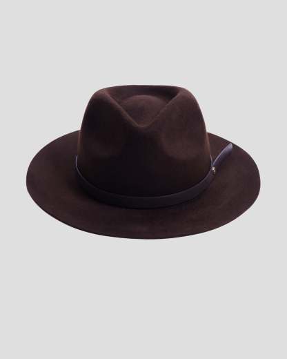 Geoffery Fedora Hat -Brown