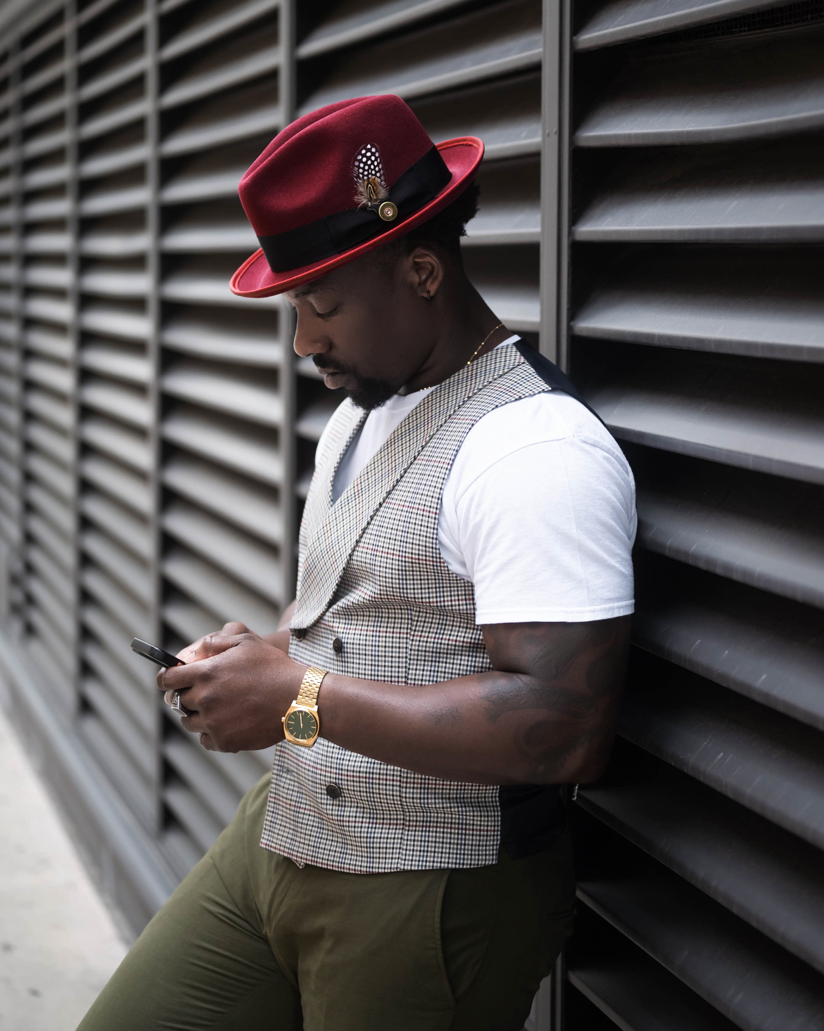 Trilby Fedora Hat -Burgundy V2