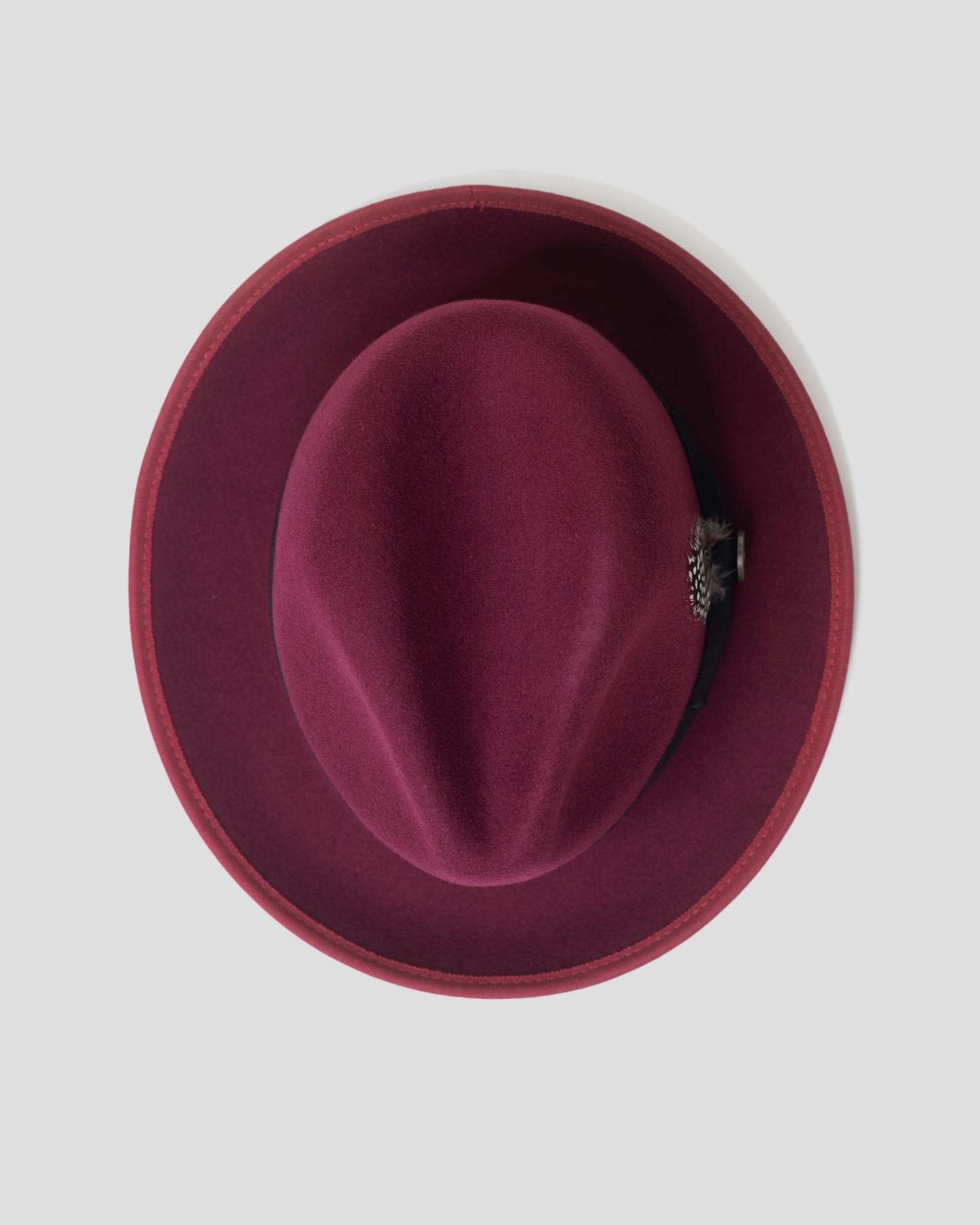 Trilby Fedora Hat -Burgundy V2