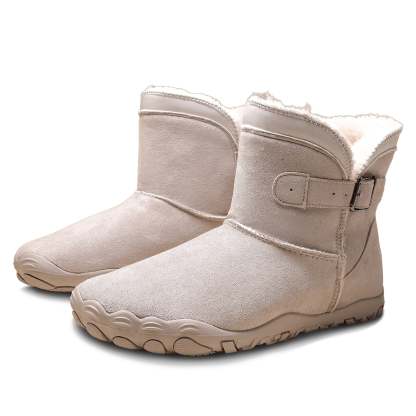 Unisex Barefoot Winter Boots, Warm Fleece Lined Minimalist Snow Boots