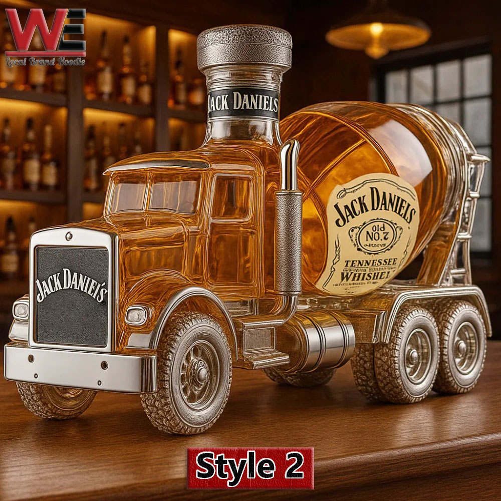 Cement Mixer Truck Whiskey Bottle