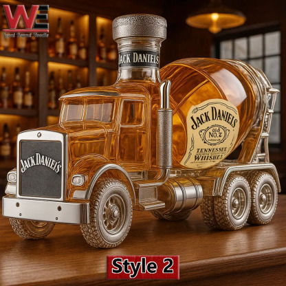 Cement Mixer Truck Whiskey Bottle