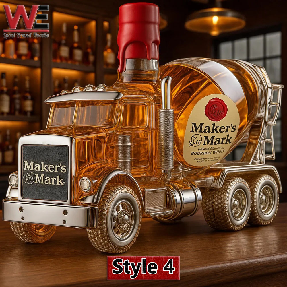Cement Mixer Truck Whiskey Bottle