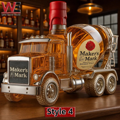 Cement Mixer Truck Whiskey Bottle