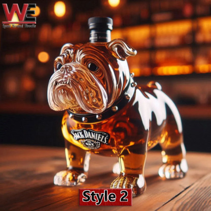 Cool Bulldog Whiskey Bottle