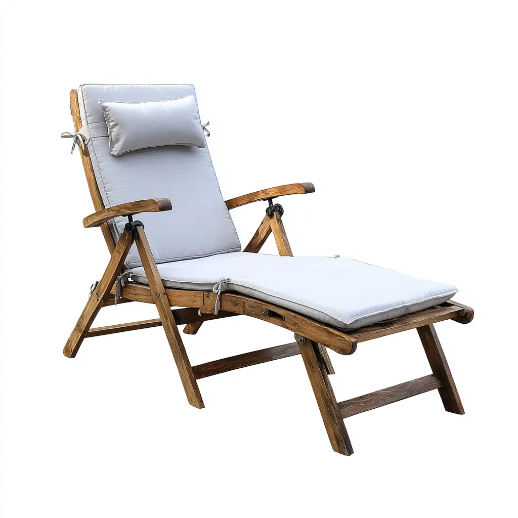 Lettino Da Sole In Legno 188x60x95 Cm - Grigio Chiaro-Naturale - Adeguato Per Giardino - Design Moderno-Airyene