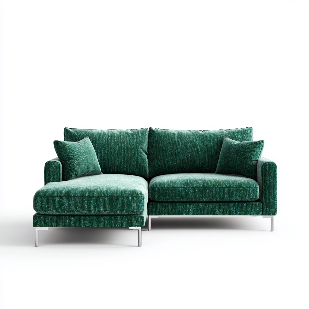 Divano Angolare Tessuto 275x165 Cm Verde Oliva Per Soggiorno Design Moderno-Airyene