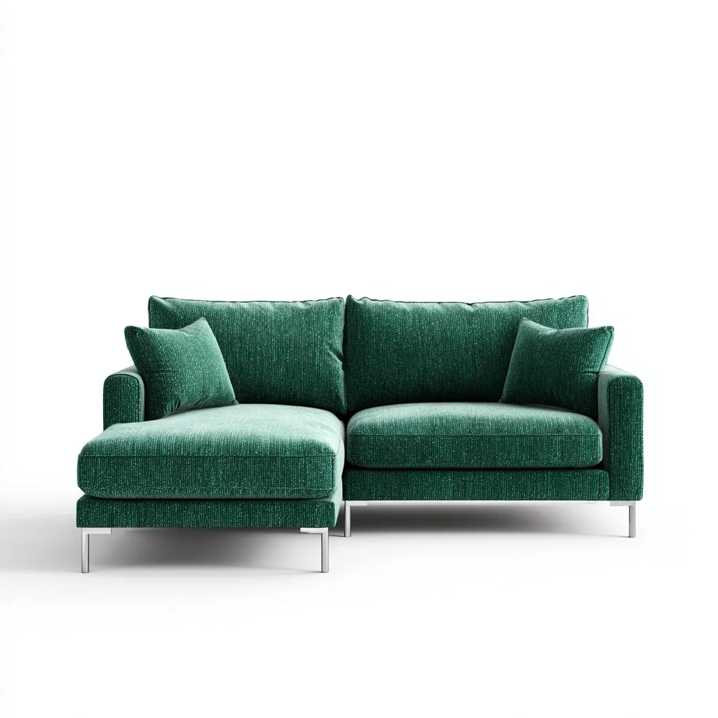Divano Angolare Tessuto 275x165 Cm Verde Oliva Per Soggiorno Design Moderno-Airyene