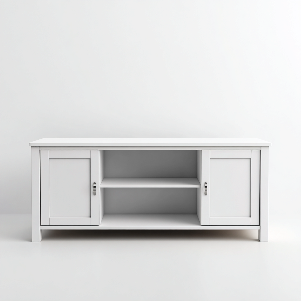 Mobile Tv In Legno 150x40x60 Cm - Bianco - Design Moderno Per Soggiorno-Airyene