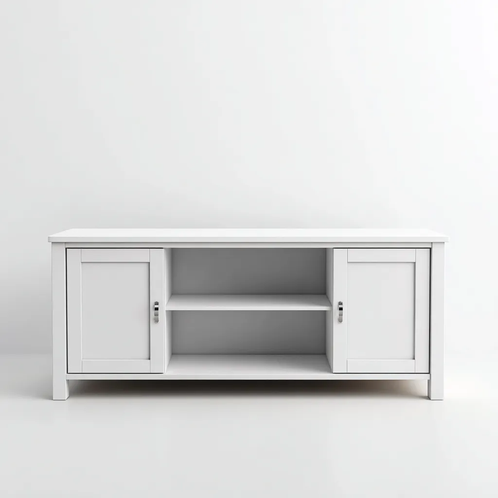 Mobile Tv In Legno 150x40x60 Cm - Bianco - Design Moderno Per Soggiorno-Airyene