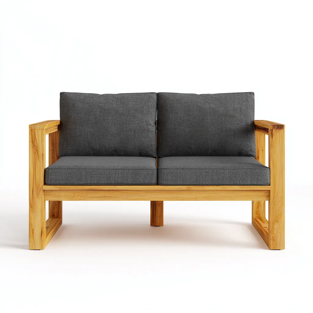 Divano Da Esterno In Legno 135x72x80 Cm - Grigio-Naturale - Adeguato Per Giardino - Design Moderno-Airyene