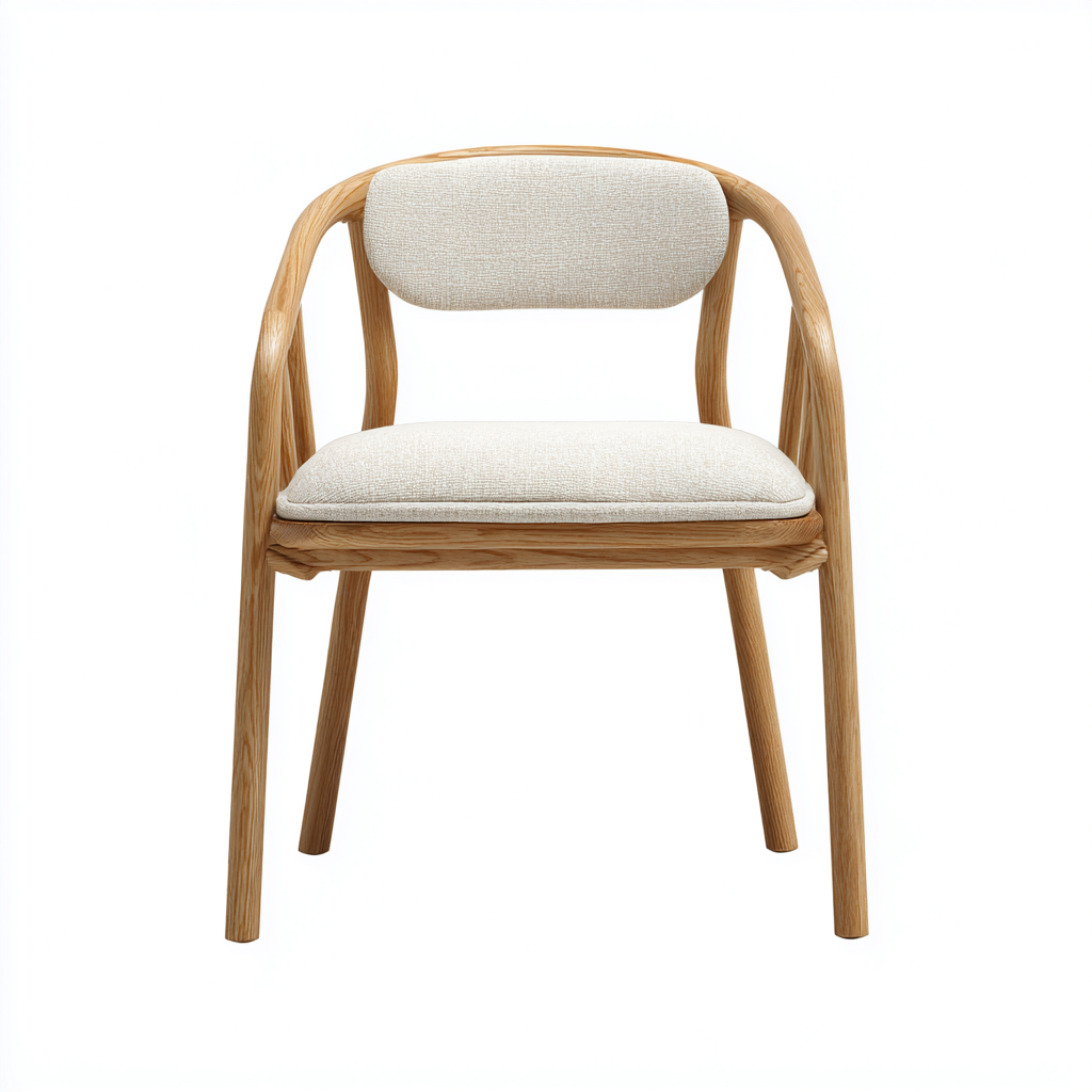 Poltrona Da Giardino - Legno E Tessuto - 58X54X82 Cm - Naturale-Beige - Stile Scandinavo-Airyene