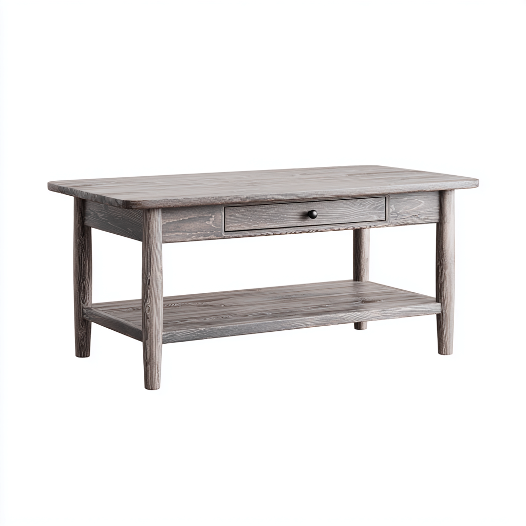 Tavolino Da Caffè-Legno-110X55X45 Cm-Grigio Legno-Design Classico-Airyene