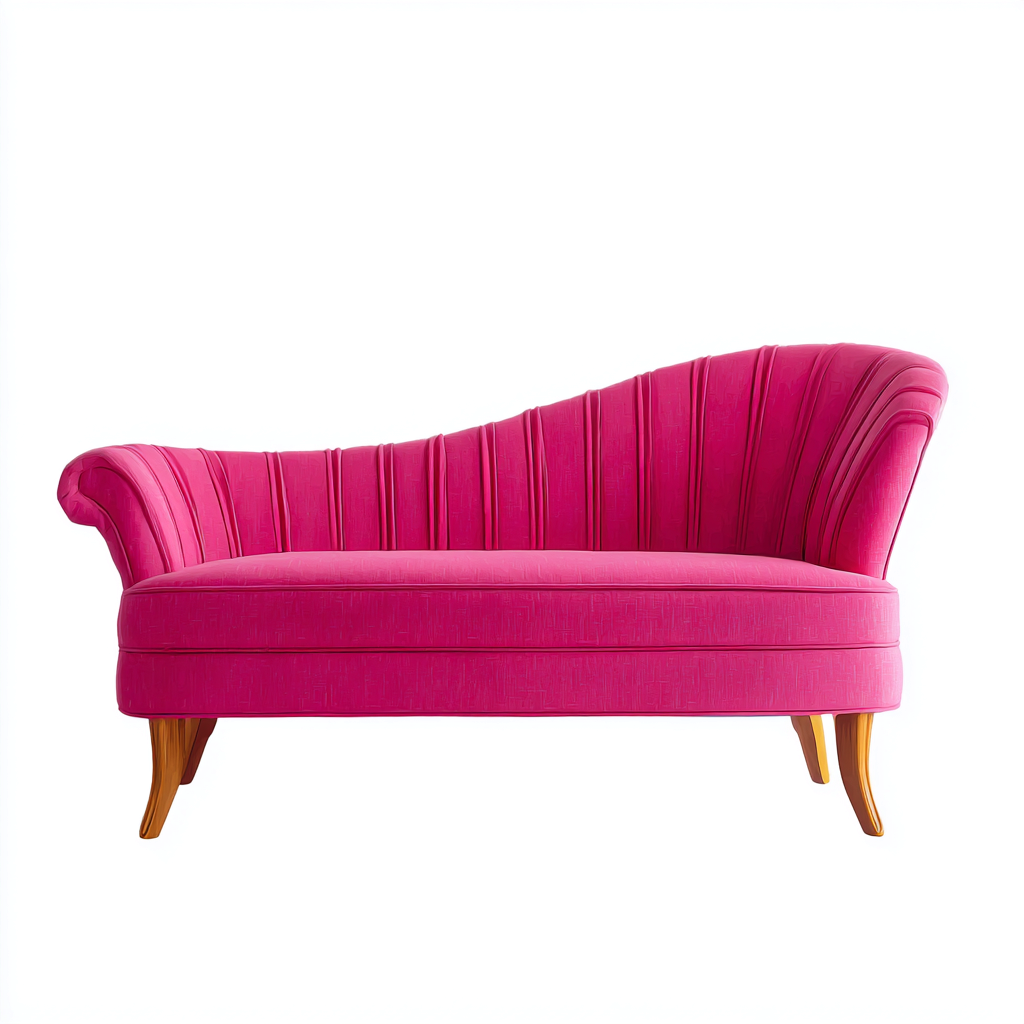 Chaise Longue In Tessuto E Legno 165x78x88 Cm Fucsia Per Soggiorno Stile Classico-Airyene