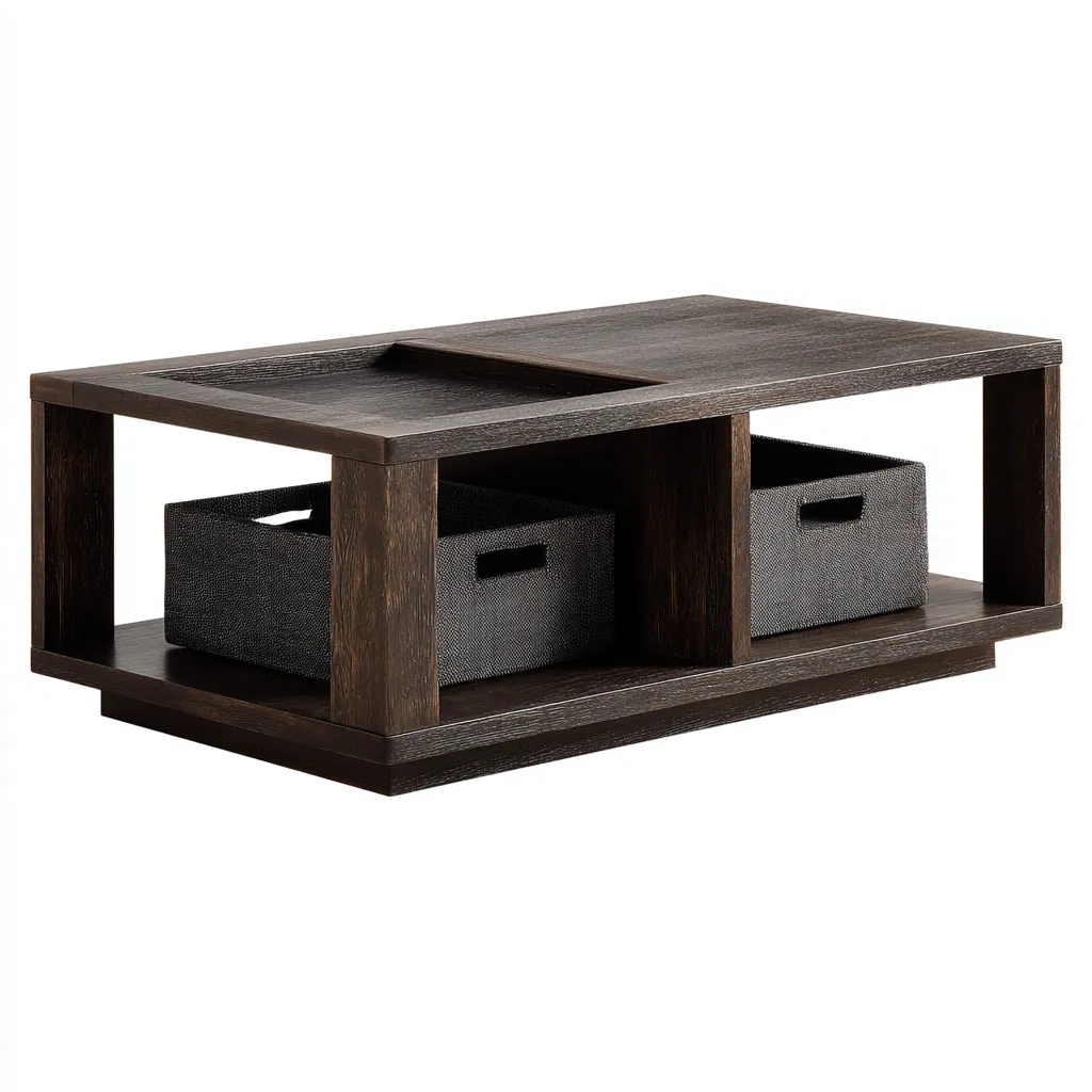 Tavolino Da Caffè-Legno-110X55X45 Cm-Marrone Scuro-Design Moderno-Airyene