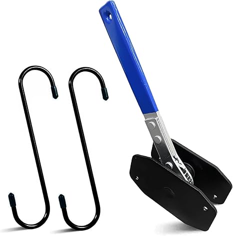 Narzędzie do kompresji zacisków hamulcowych, narzędzie do zacisków hamulcowych, narzędzie do kompresji tłoków zacisków z 2 wytrzymałymi hakami do zacisków, uniwersalny system zapadkowy 5 w 1 360° do naprawy hamulców tarczowych w samochodach, niebieski (ni