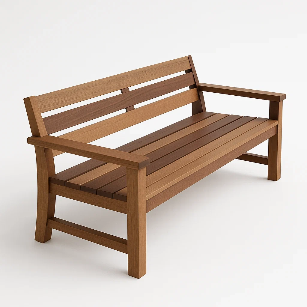 Panchina in legno marrone-Livinistry