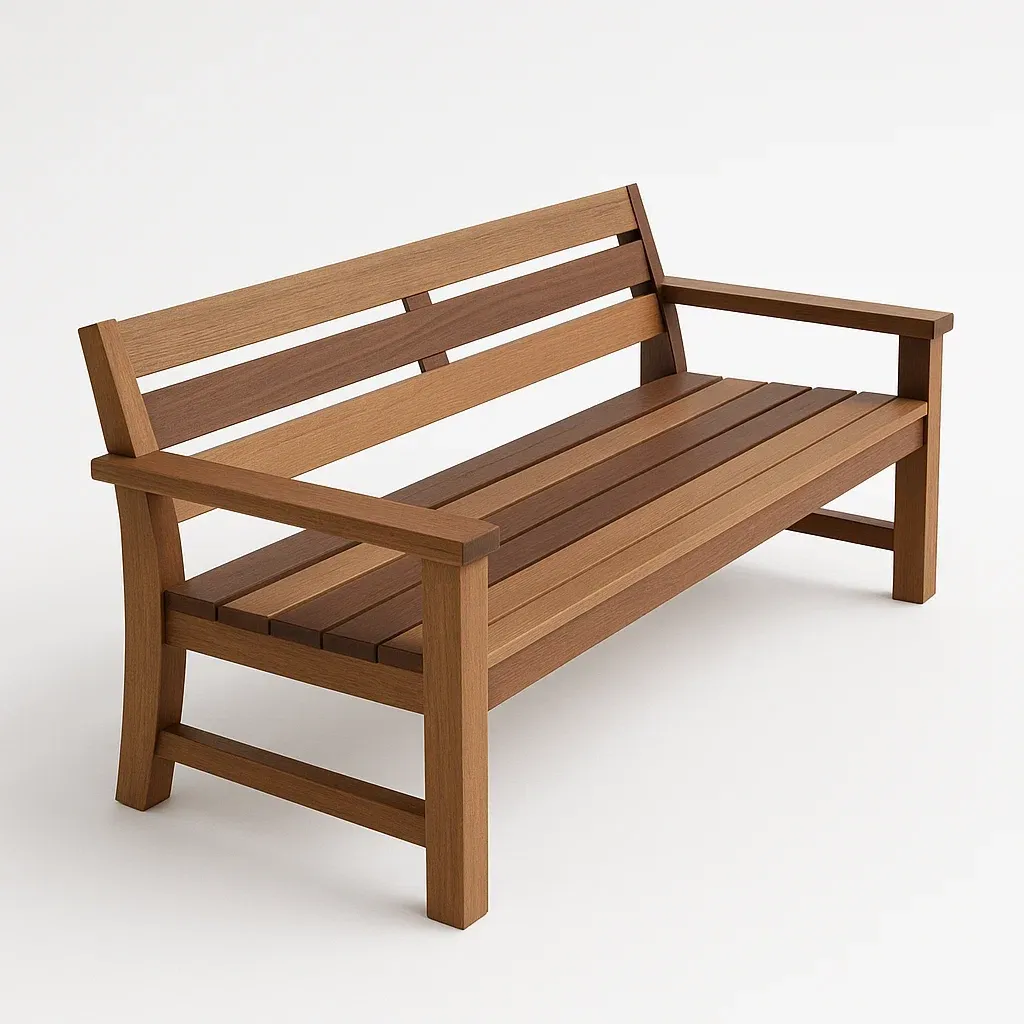 Panchina in legno marrone-Livinistry