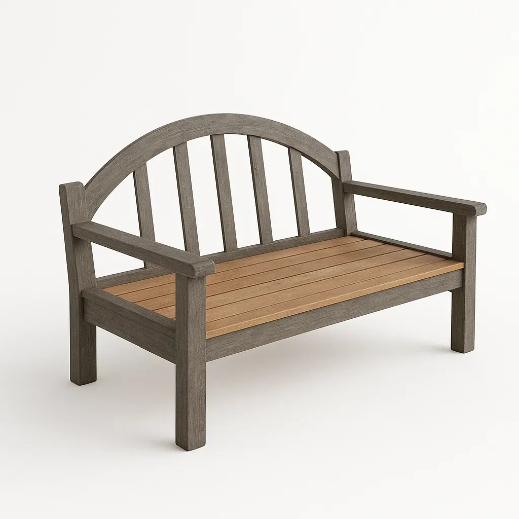 Panchina in legno marrone e grigio-Livinistry