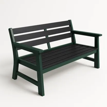 Panchina in legno di pino verde/nero-Livinistry