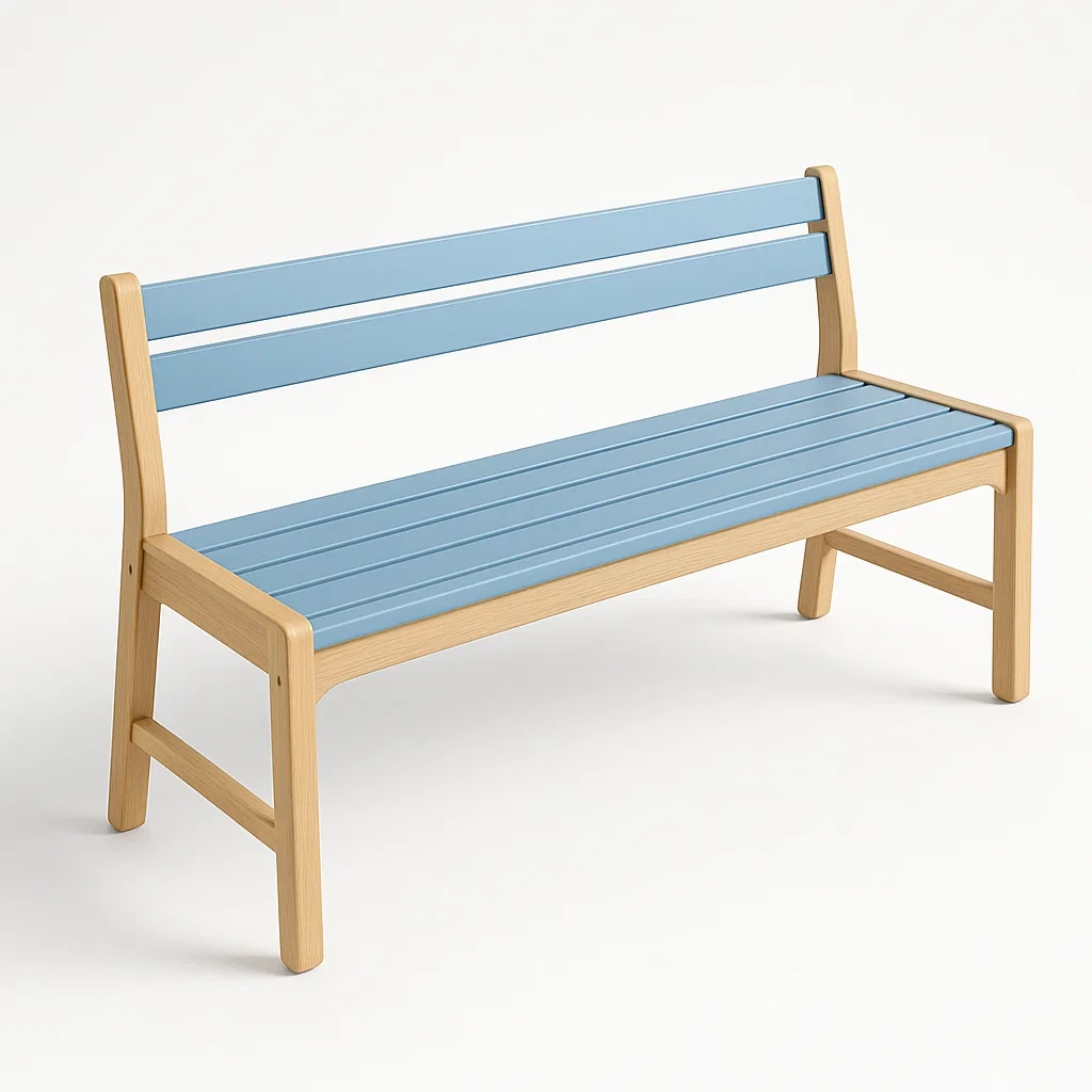 Panchina in legno blu-Livinistry