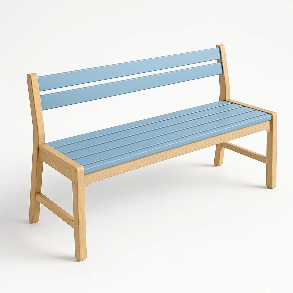 Panchina in legno blu-Livinistry