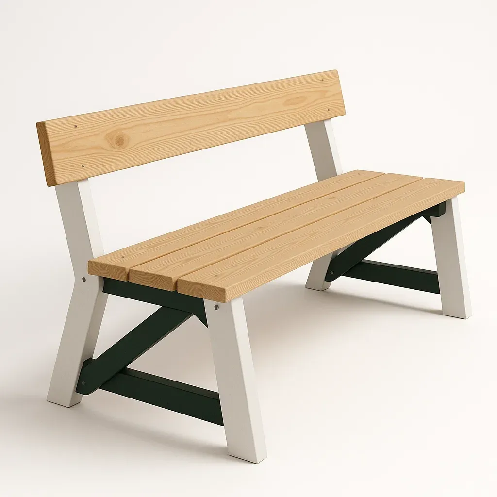 Panchina in legno e metallo 120×50×80 cm-Livinistry