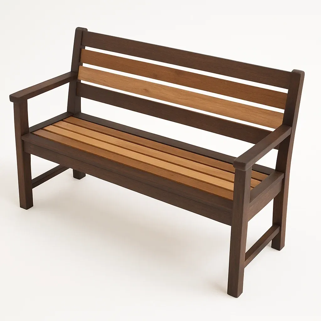 Panchina in legno massello marrone chiaro e scuro 120×60×85 cm-Livinistry