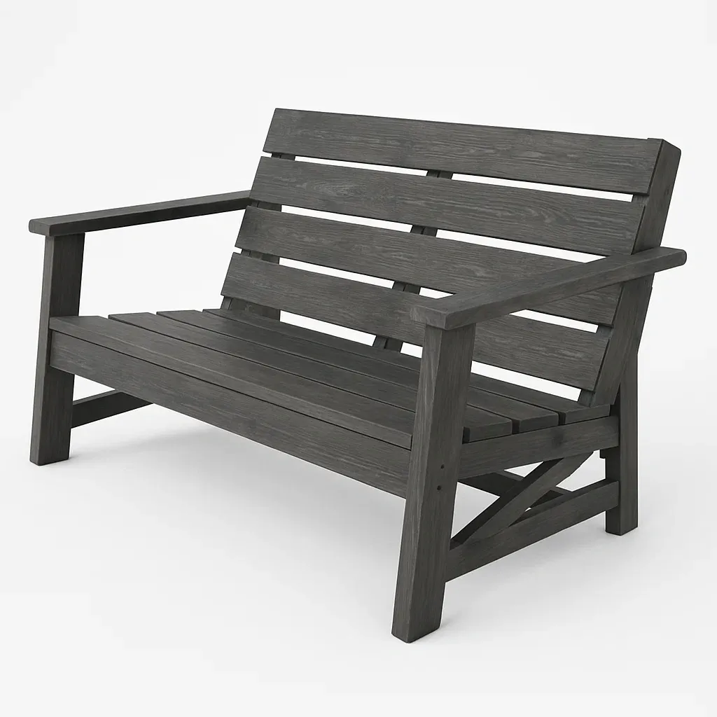Panchina in legno grigio antracite-Livinistry