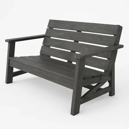 Panchina in legno grigio antracite-Livinistry