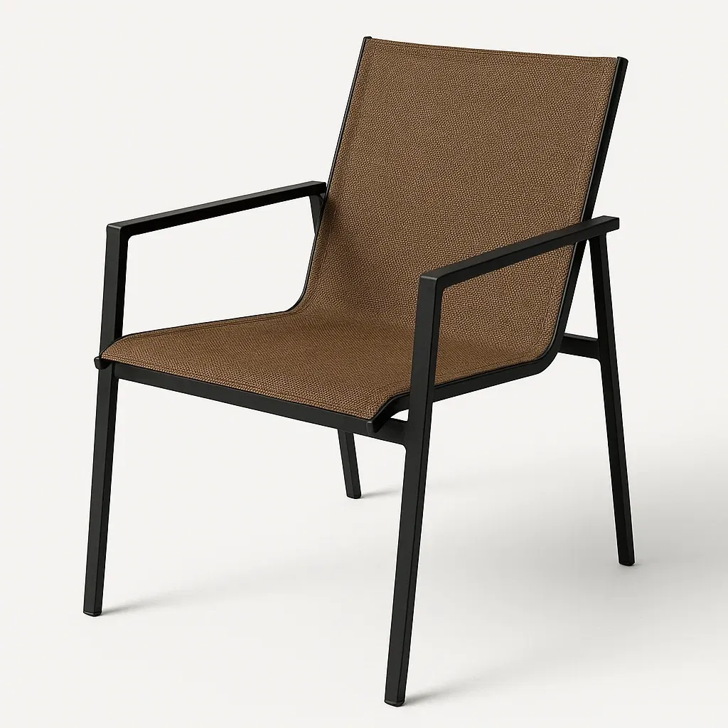 Sedia in tessuto con struttura in alluminio marrone 55×55×85 cm-Livinistry