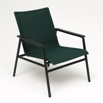 Sedia in tessuto poliestere verde scuro con struttura in metallo 74×66×77 cm-Livinistry