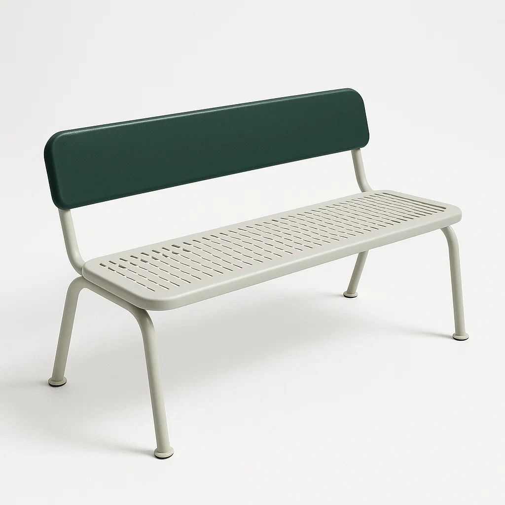 Panchina in metallo verde 120×45×80 cm-Livinistry