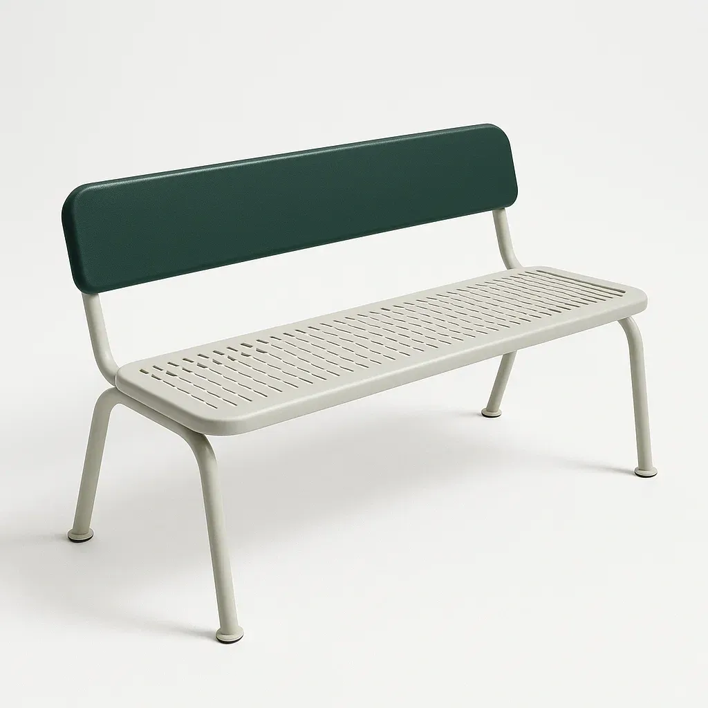 Panchina in metallo verde 120×45×80 cm-Livinistry